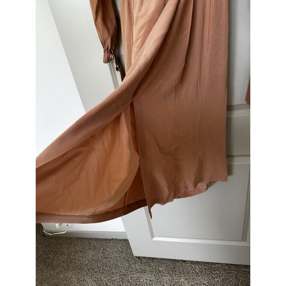 Vince 100% Silk Slit Back Long Sleeve Blush Pink Shirt Dress Size Small - Picture 6 of 11